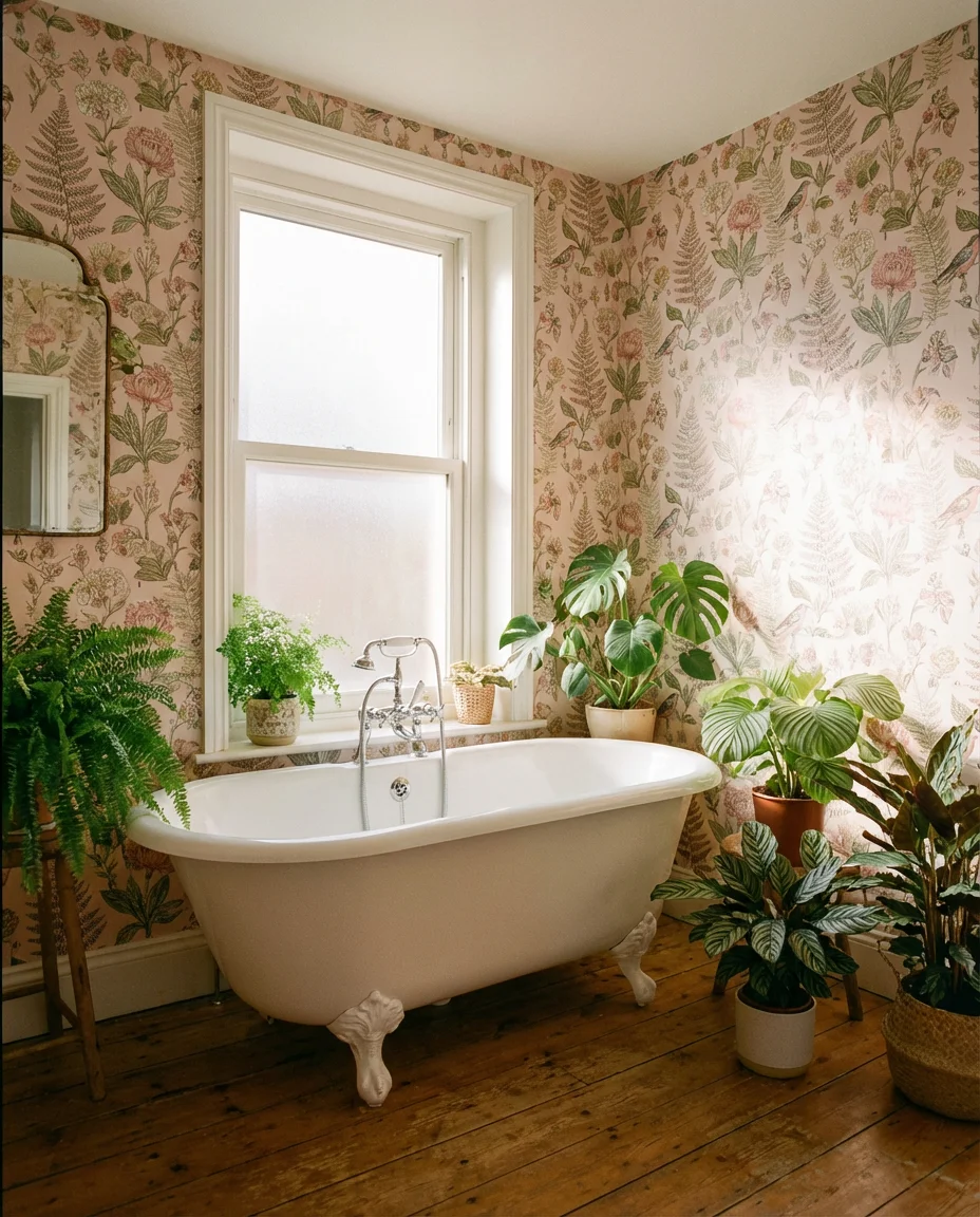 Pink Floral Wallpaper for a Garden-Inspired Retreat 1