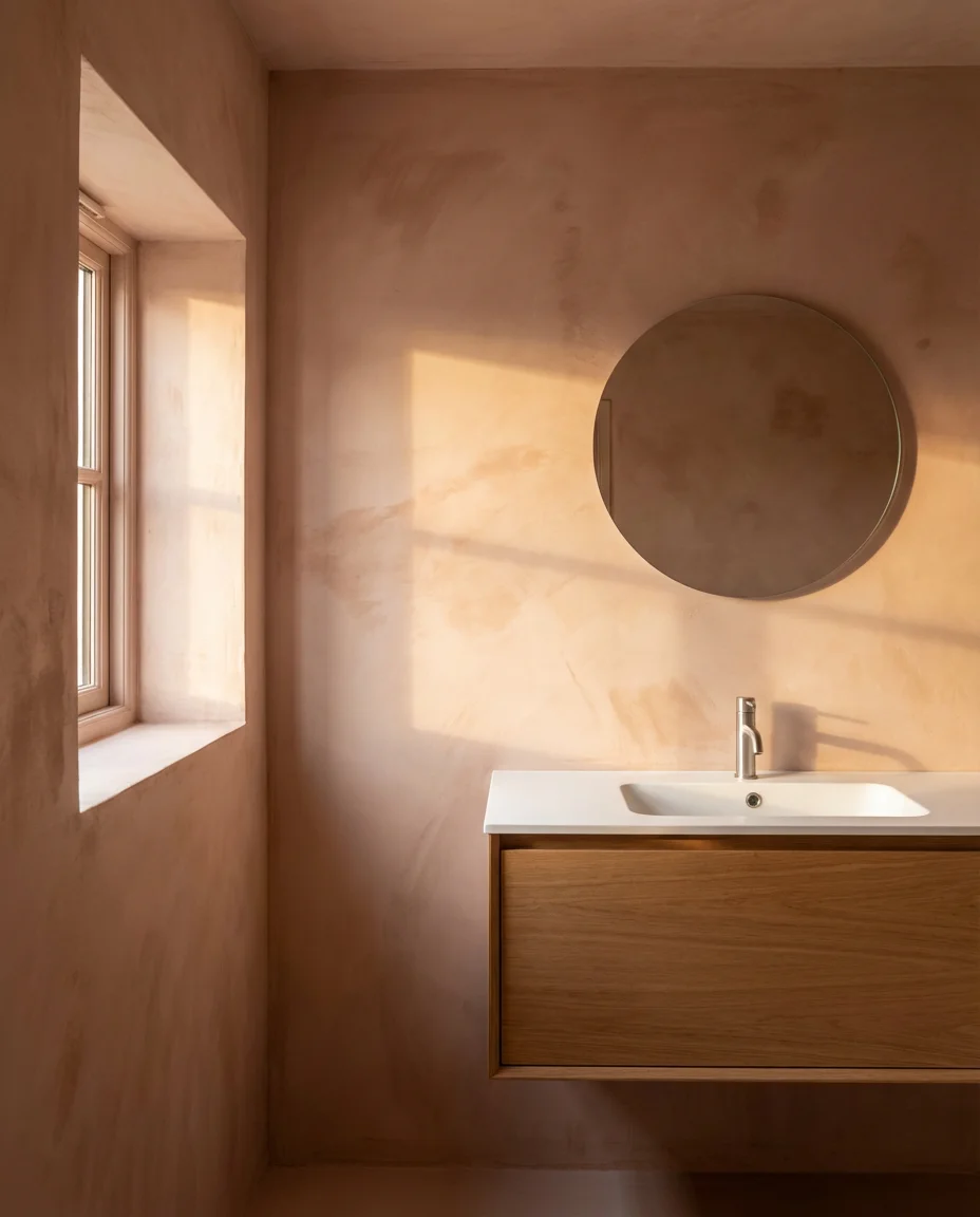 Pink Limewash Walls for a Raw Organic Feel 1