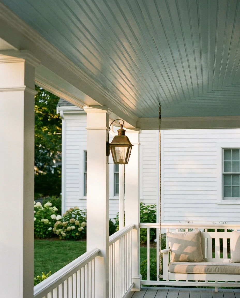 Porch Addition With Painted Tongue-and-Groove Ceiling 1