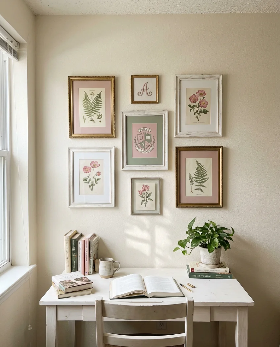 Preppy Pink and Green Wall Gallery 1