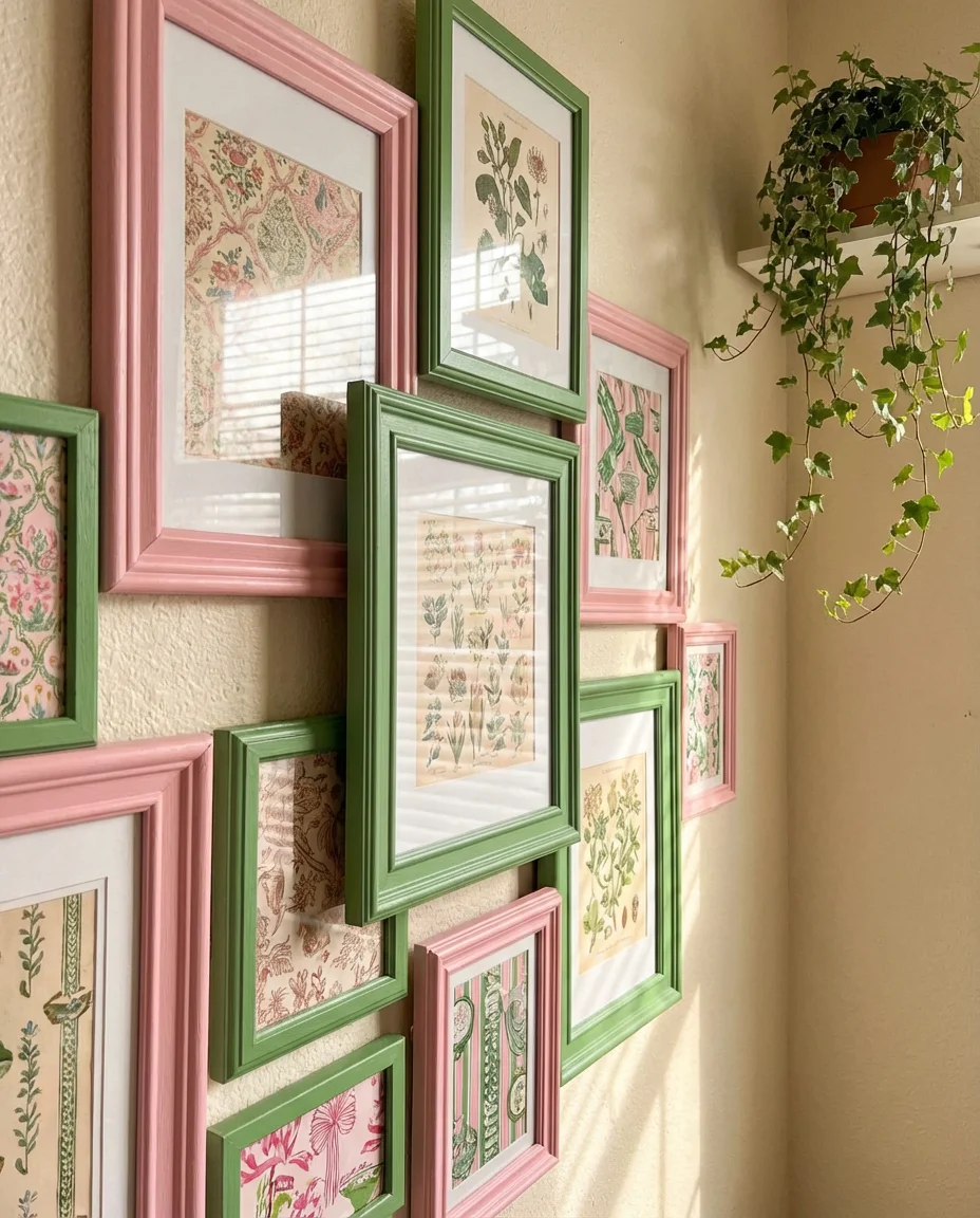 Preppy Pink and Green Wall Gallery 2