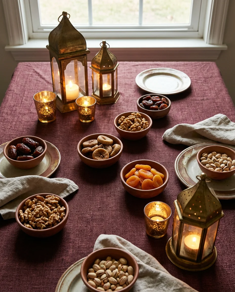 Ramadan Table Decor with Lanterns and Gold Accents 2