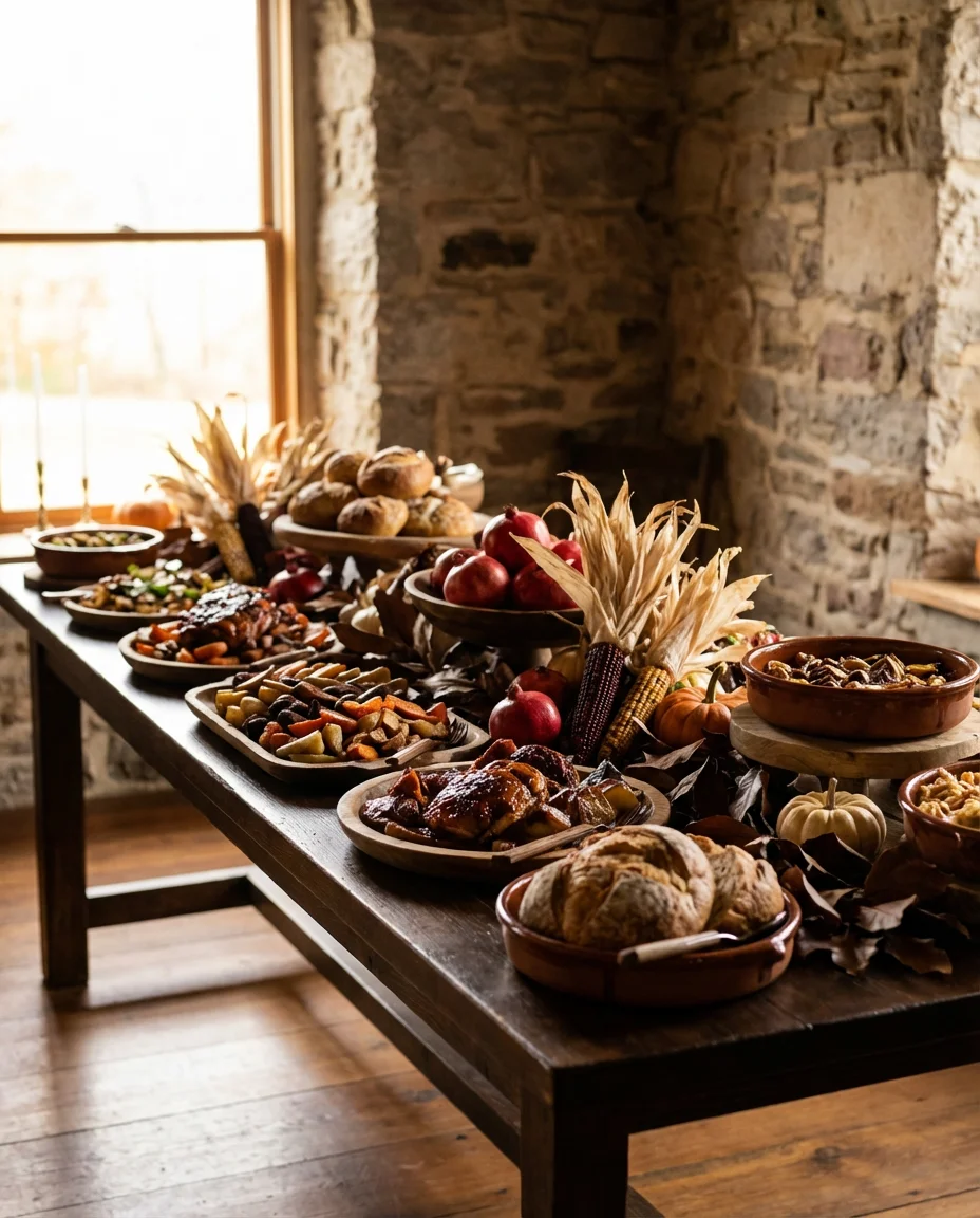 Red and Brown Harvest Dinner Buffet 1