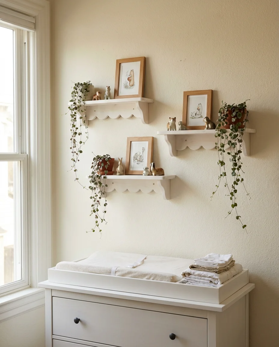 Scallop-Edge Wall Shelf Display 1