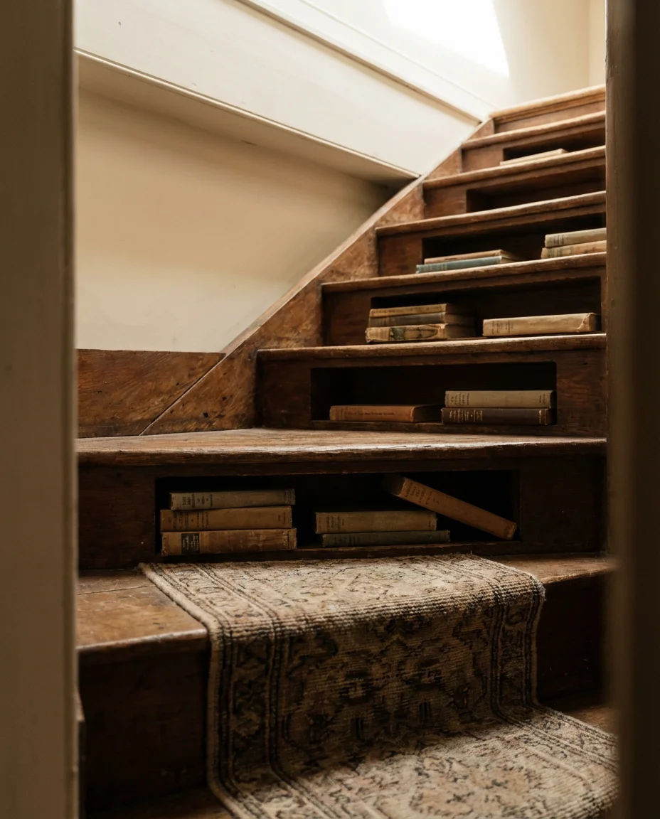 Small Space Bookshelf Built Into Stairs 2
