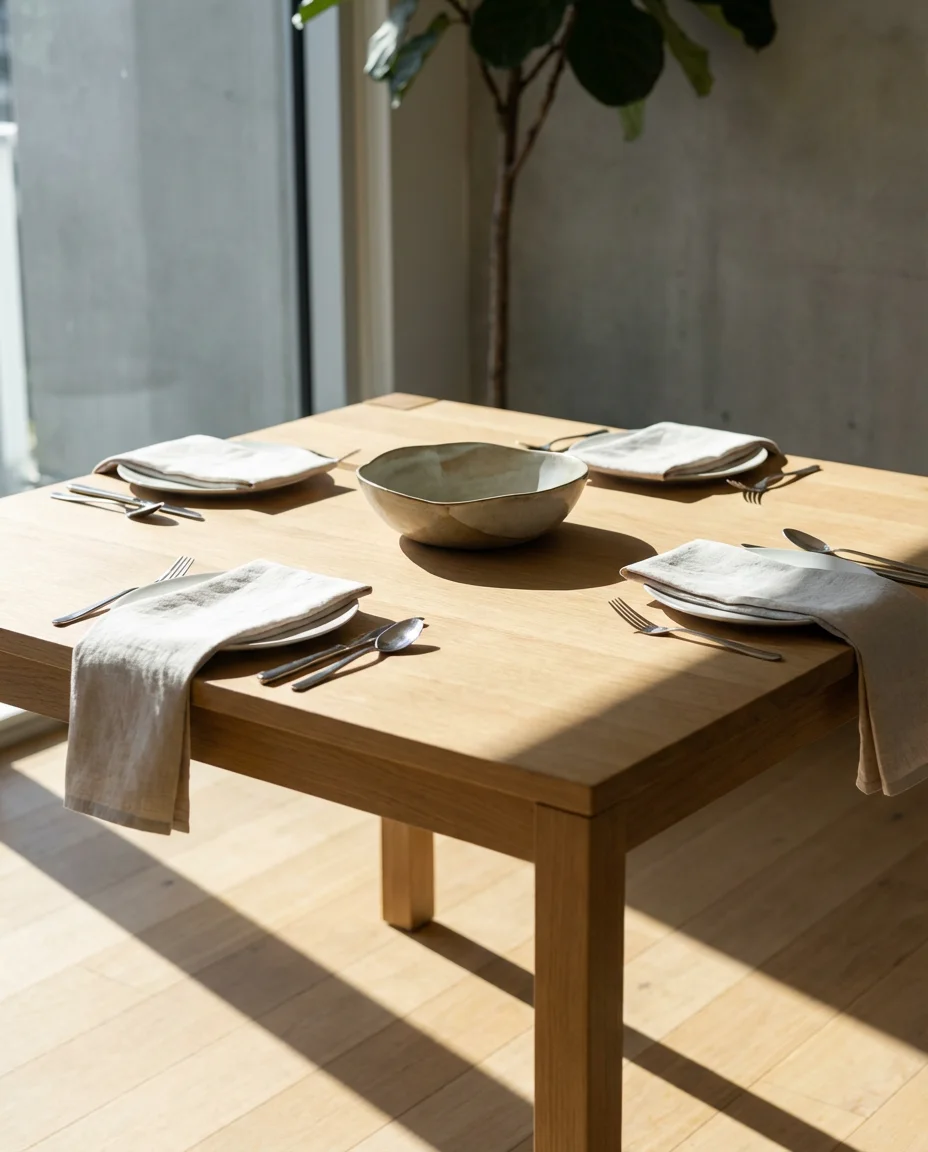 Square Table Decor with Geometric Precision 2