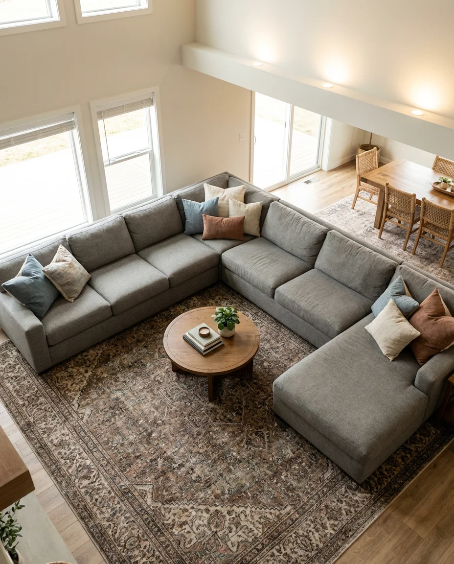 U-Shape Sectional Layout for Large Living Rooms 2