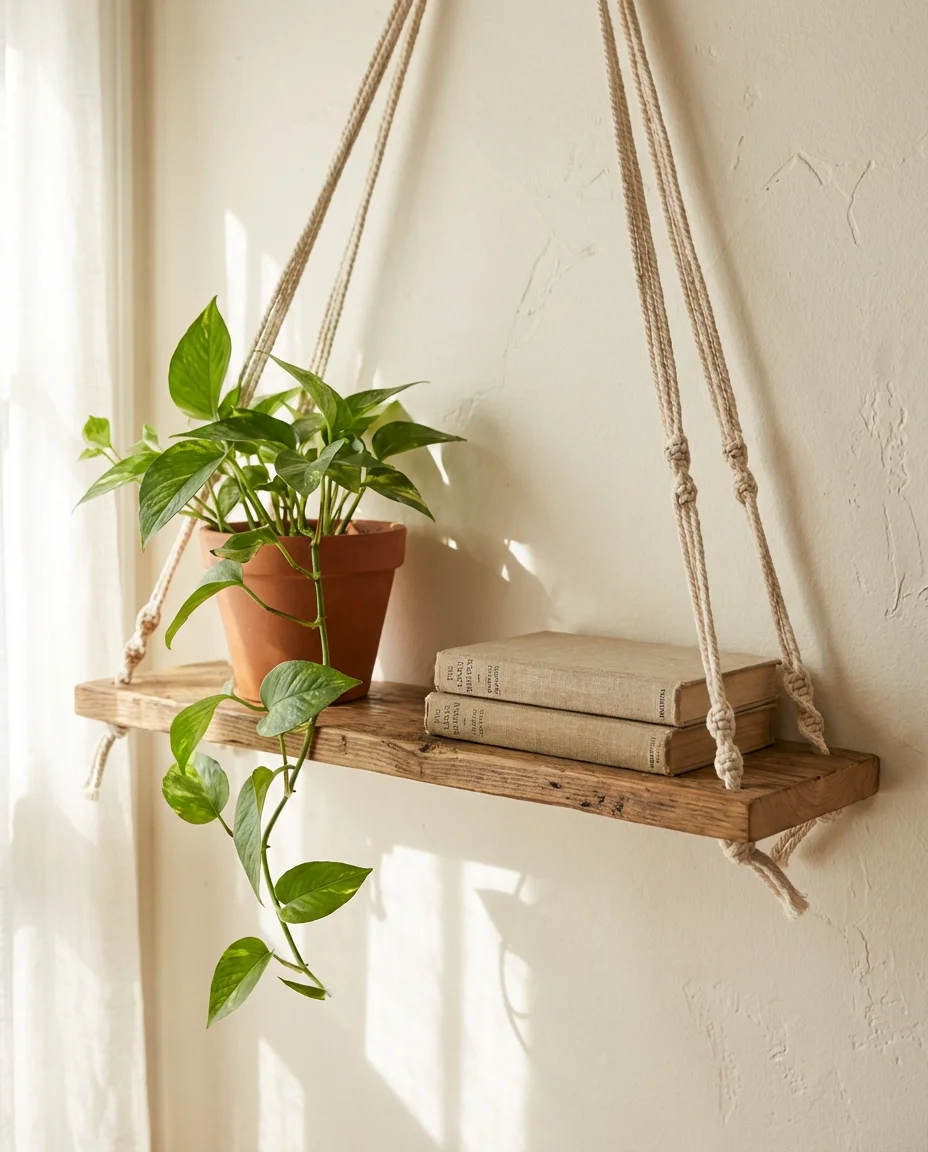 Wall Hanging Rope Shelf for Bohemian Spaces 2