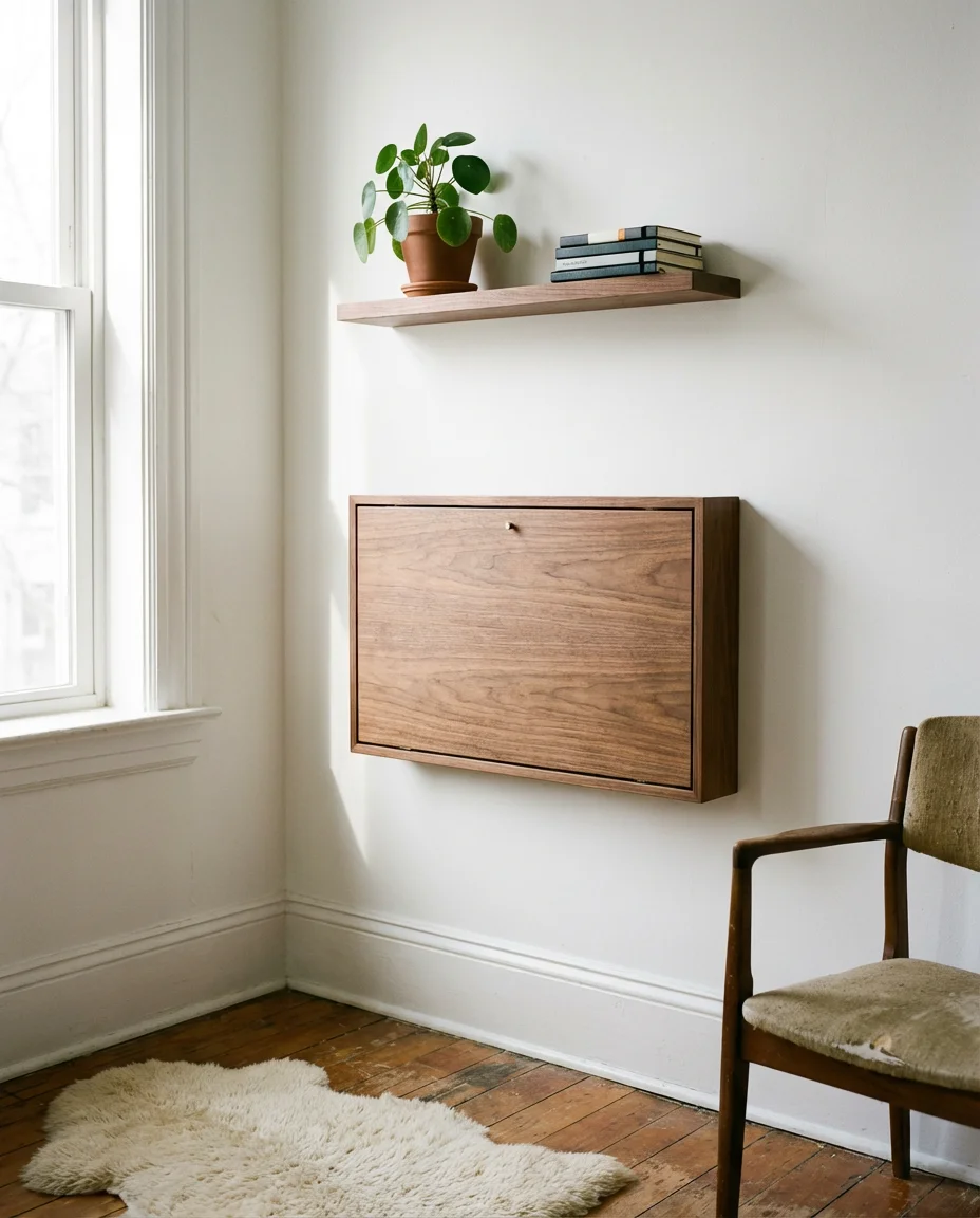 Wall-Mounted Folding Desks for Tiny Home Offices 1
