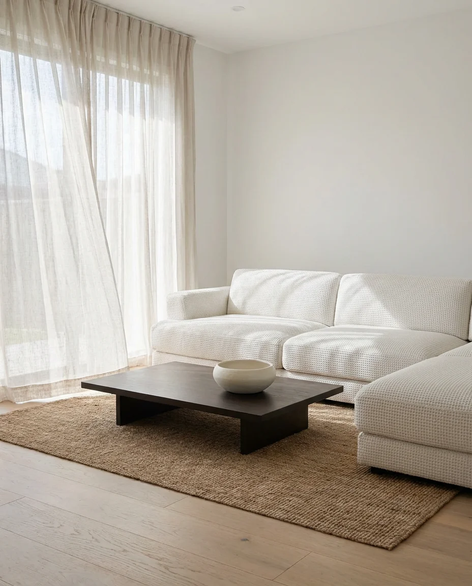 White Sectional with Minimalist Elegance 2