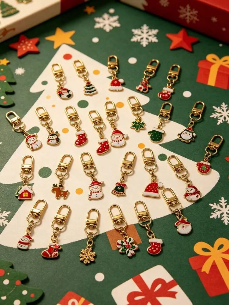 10-Piece Christmas Keychain Set Featuring Santa Claus, Snowman, Reindeer,  And Christmas Tree Designs. A Great DIY Craft Accessory And A Wonderful  Christmas Gift (Random Design). | SHEIN USA