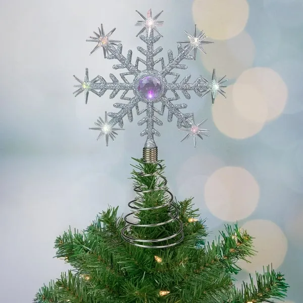 11' LED Lighted Coloring Changing Twinkling Snowflake Christmas Tree Topper  - 11 - Bed Bath & Beyond - 39092282