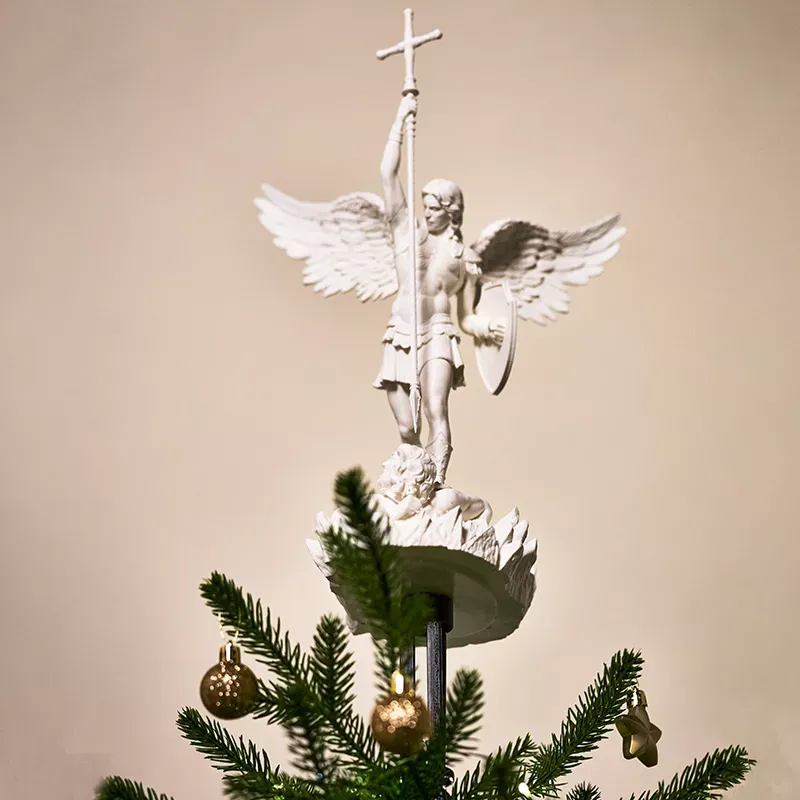 13.5″ St Michael Archangel Christmas Male Angel Tree Topper