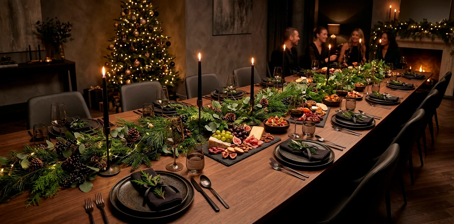 15 Matte Black Accents for a Modern Holiday Table - SpaceOfMuse