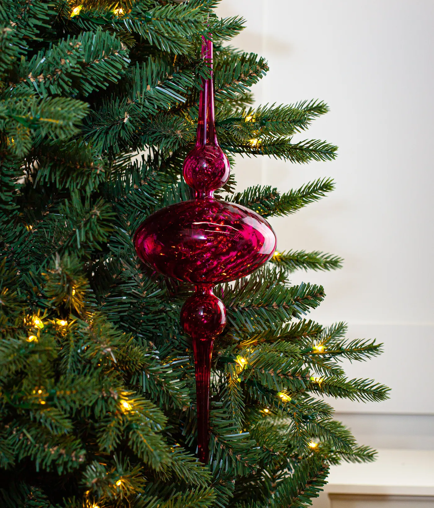 15' Pink Glass Finial Ornament Set Of 2