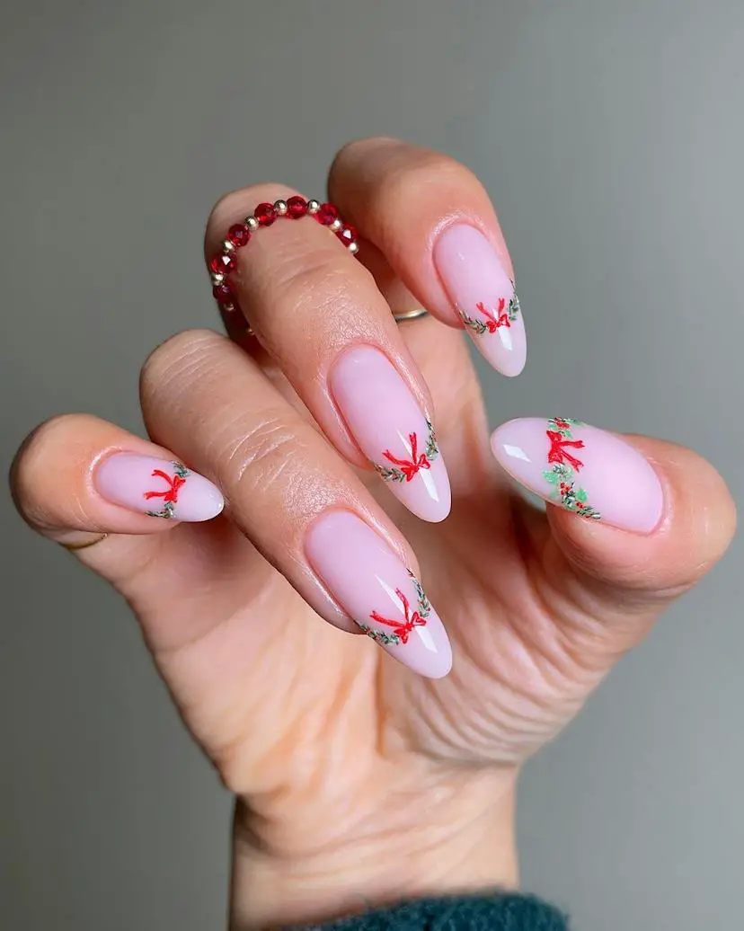 15 Simple Christmas Nail Designs For 2023, From Bows To Santa Hats