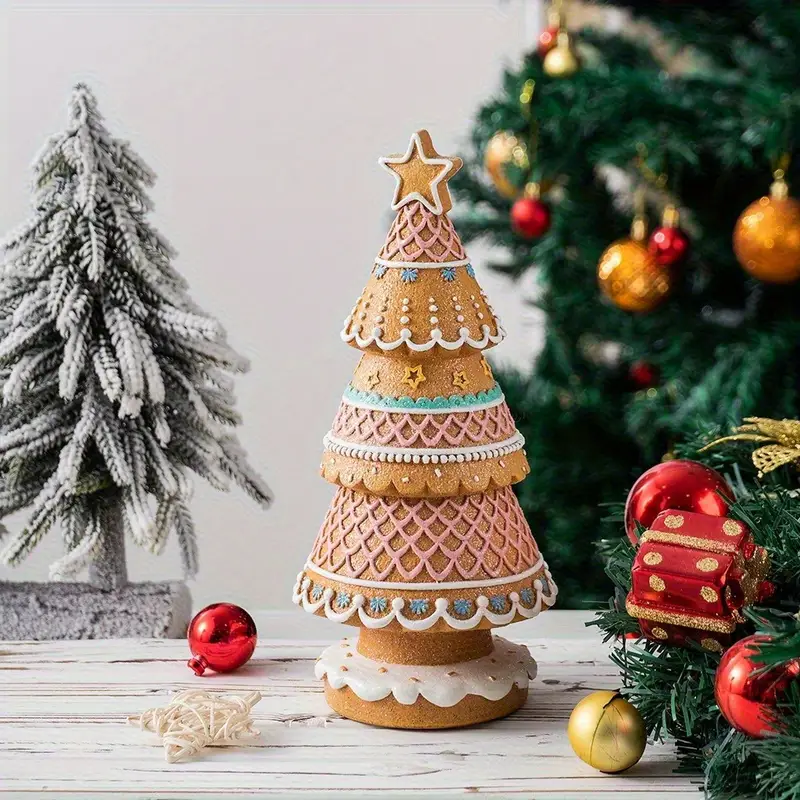 1pc of * Gingerbread Christmas Tree Resin Figurines, Featuring *-Tiered  Colorful Design, Ideal for Decorating Your Living Room, Bedroom, Office  Desk, Bookshelf, Or for Parties, Making It a * Gift fo
