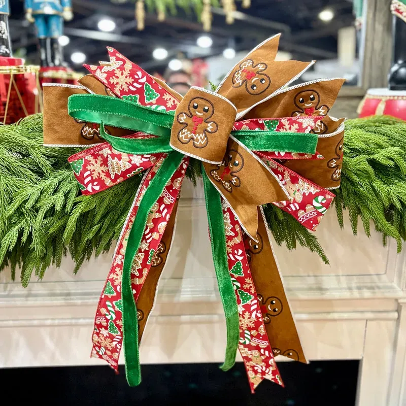 20' Gingerbread Christmas Bow | Handtied Designer Bow
