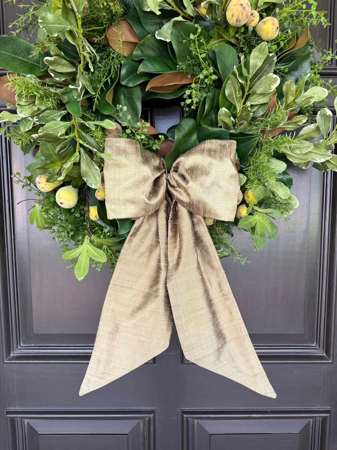 24” wreath and silk sash – Grace Harris Collection