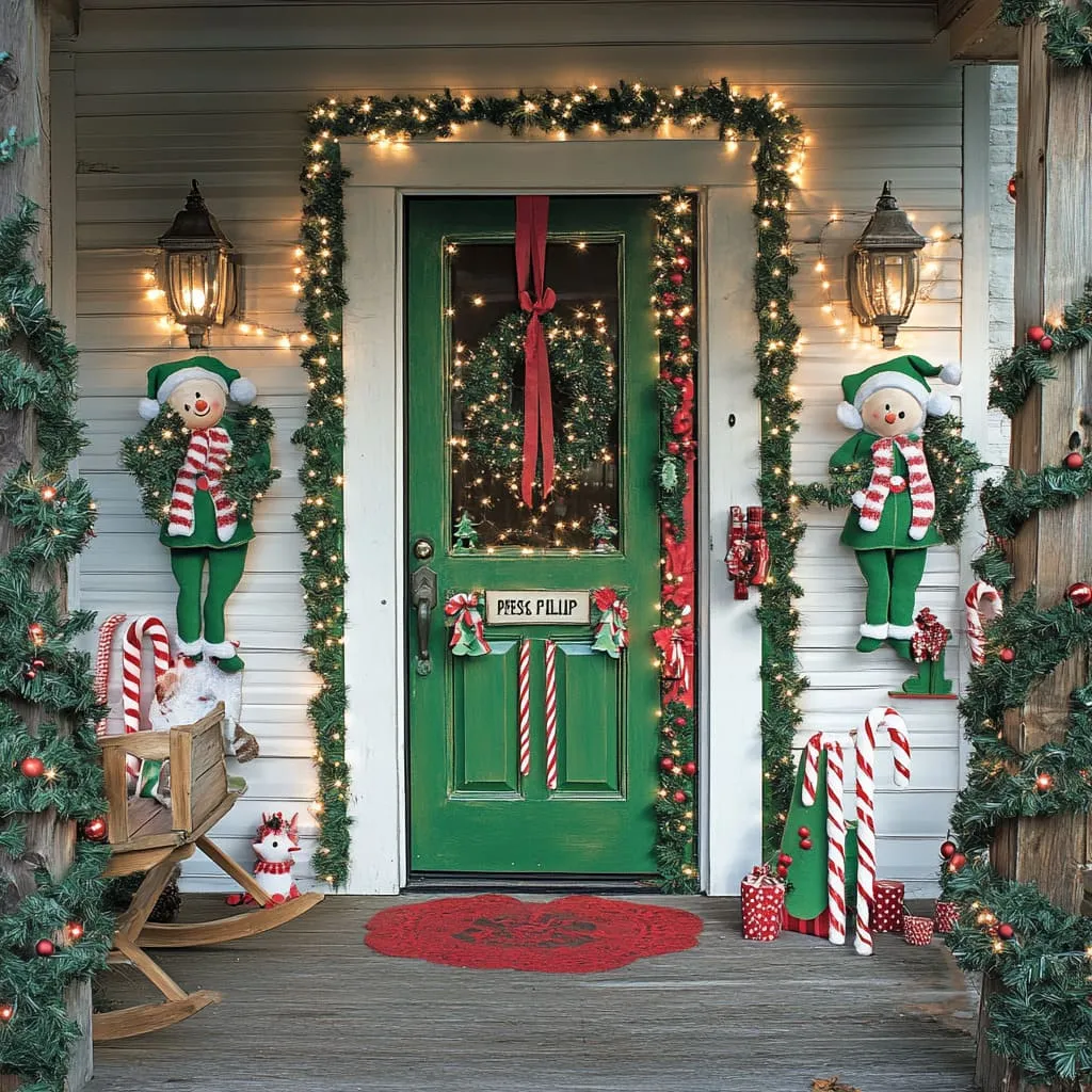31 Easy Front Door Christmas Decorations You'll Love to Copy