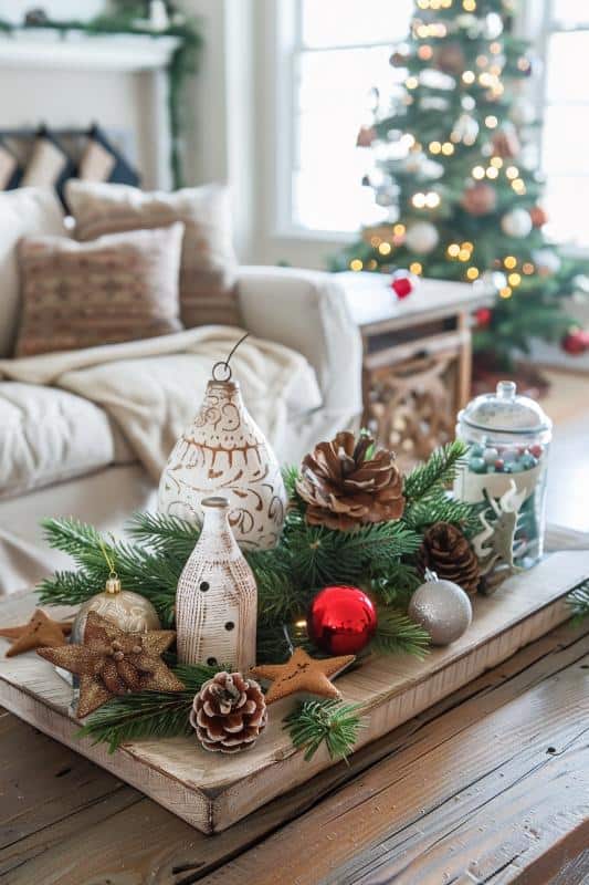 38 Christmas Coffee Table Decorations for a Festive Living Room