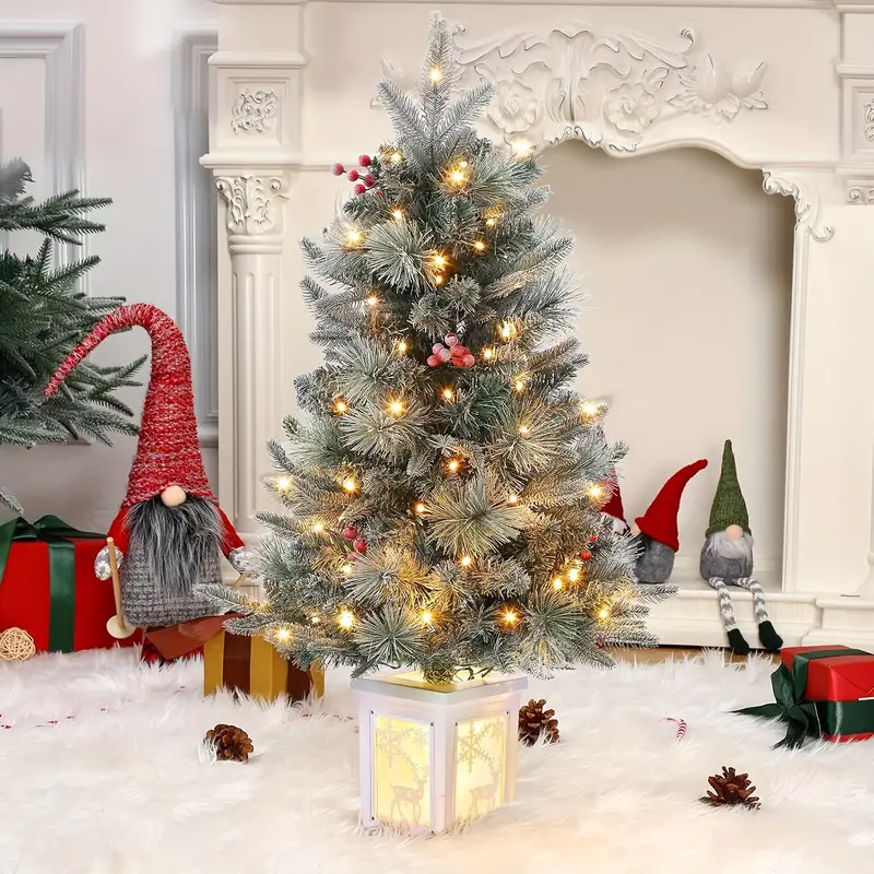 3ft pre lit artificial christmas tree 78 warm white lights - Temu
