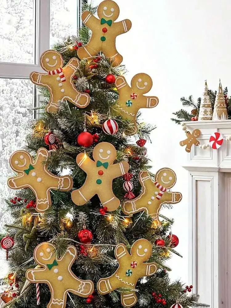 4/3pcs/7.8IN Christmas Gingerbread Man Decorations, Large Gingerbread Man Christmas  Tree Ornaments, Rustic Plastic Gingerbread Decor For Yard, Garden, Home  Decor For Christmas And New Year | SHEIN U