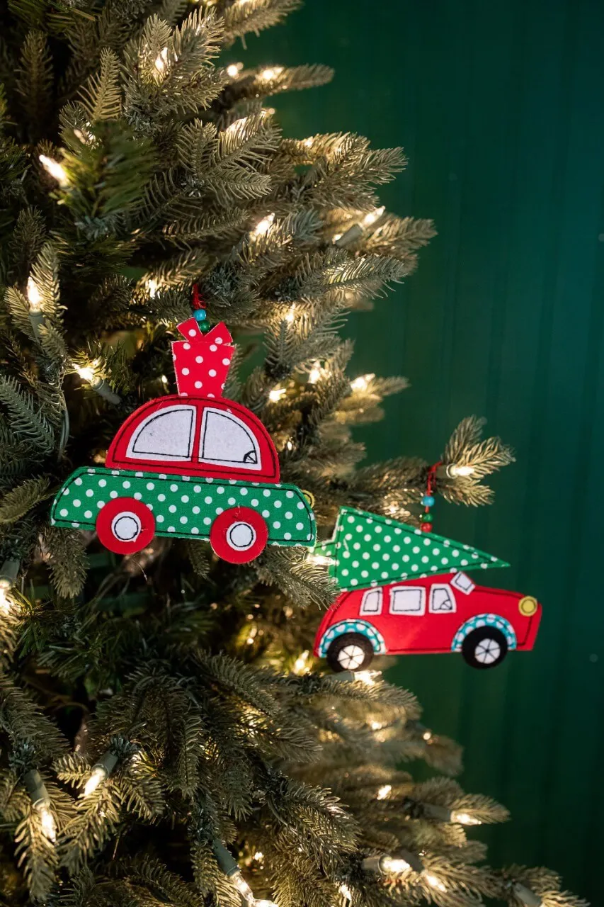 4.5' Felt Car Christmas Ornaments