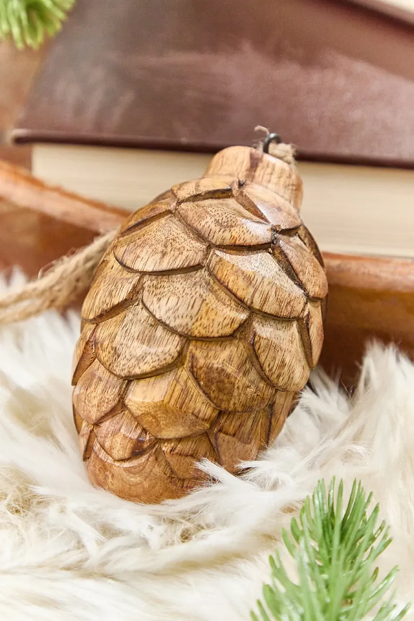 5' Pinecone Wood Ornament