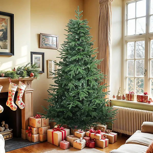 5ft Artificial Christmas Tree, PE Mixed Realistic Spruce Christmas Tree with 450 Tips, Fable Metal and
