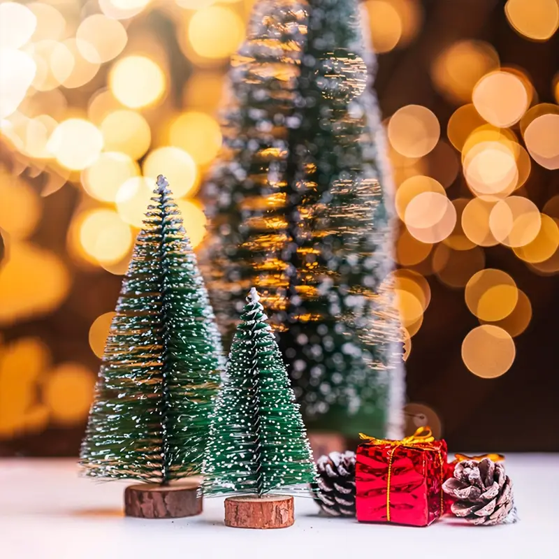 6pcs mini christmas trees artificial small bottle brush - Temu Mauritius