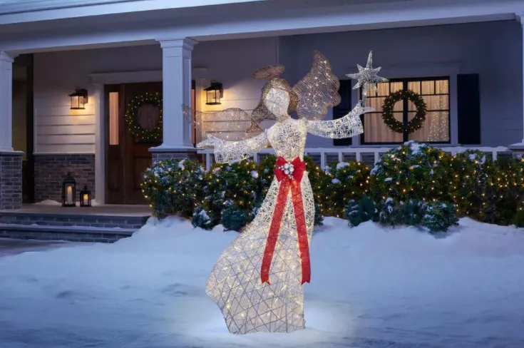 7.5-ft LED Angel Yard Sculpture | Navasco Investments