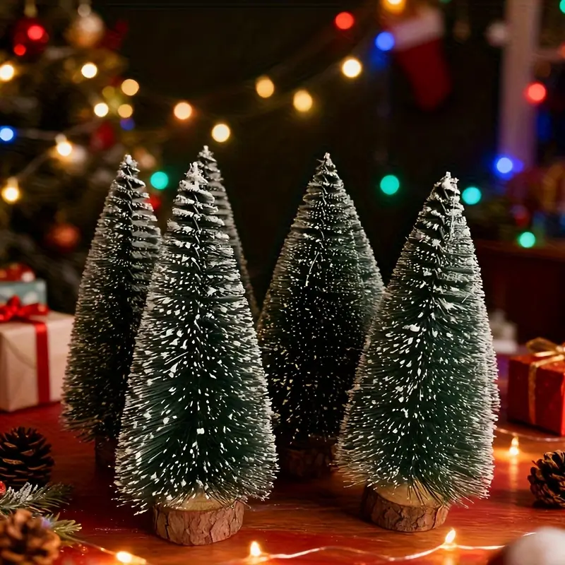 7pcs mini christmas tree decorations artificial bottle brush - Temu Kuwait