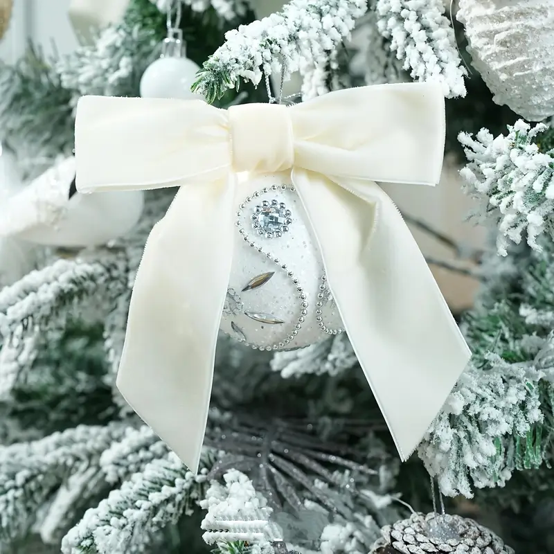 8pcs beige christmas decorations christmas bows 5 x 5 inch - Temu Mauritius