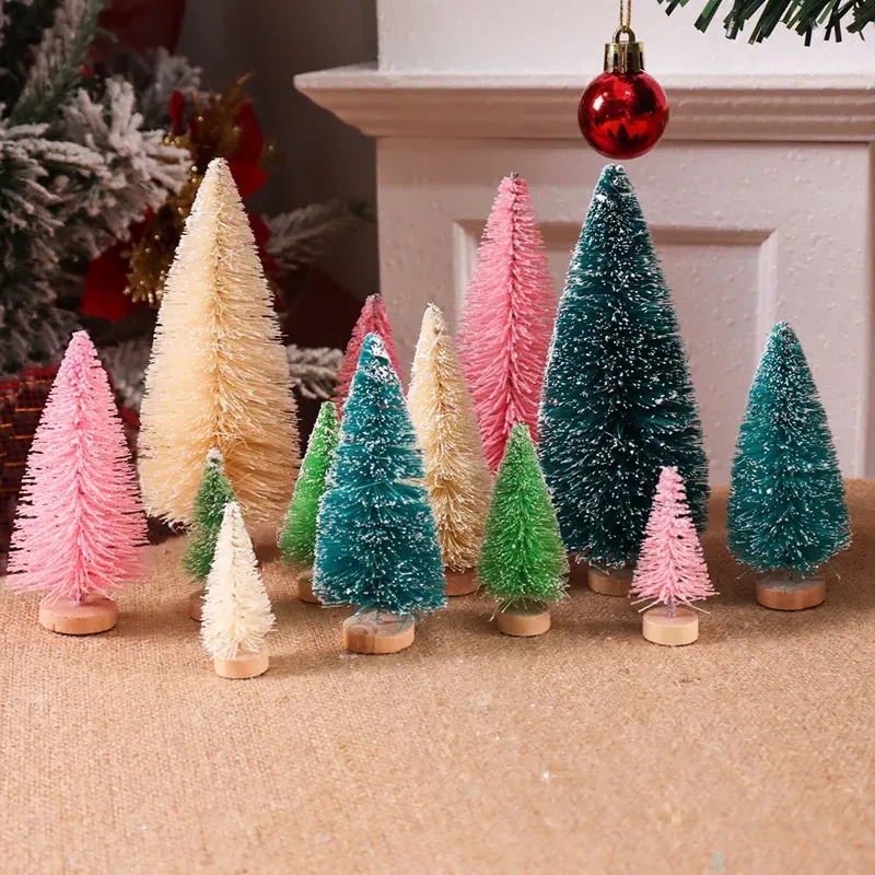8Pcs Mini Artificial Christmas Tree Set 4 Color Small Pine Tree with Wooden Base Desktop Xmas Ornaments for Home Window Holiday Party Decor Seasonal Christmas Decorations 2026 | Lazada Philippines