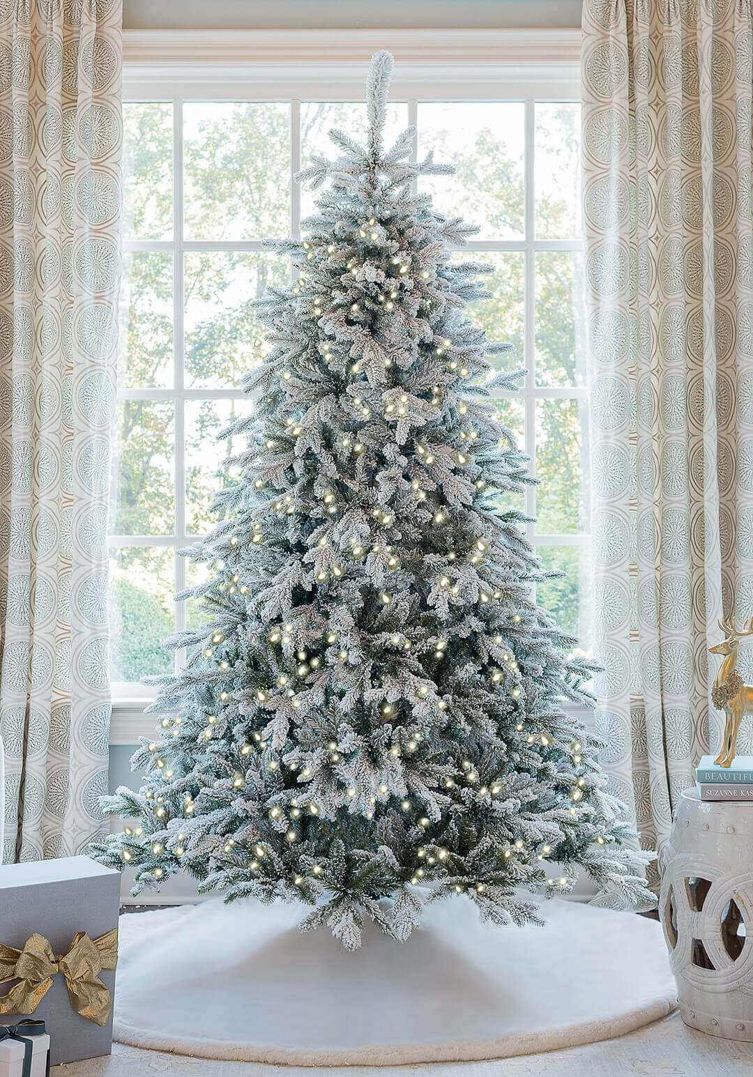 9' Artificial Christmas Tree with 1100 Warm White LED Lights