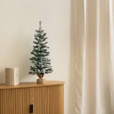 90cm Snowy Fir Christmas Tree with Jute Bag Stand - Tesco Groceries