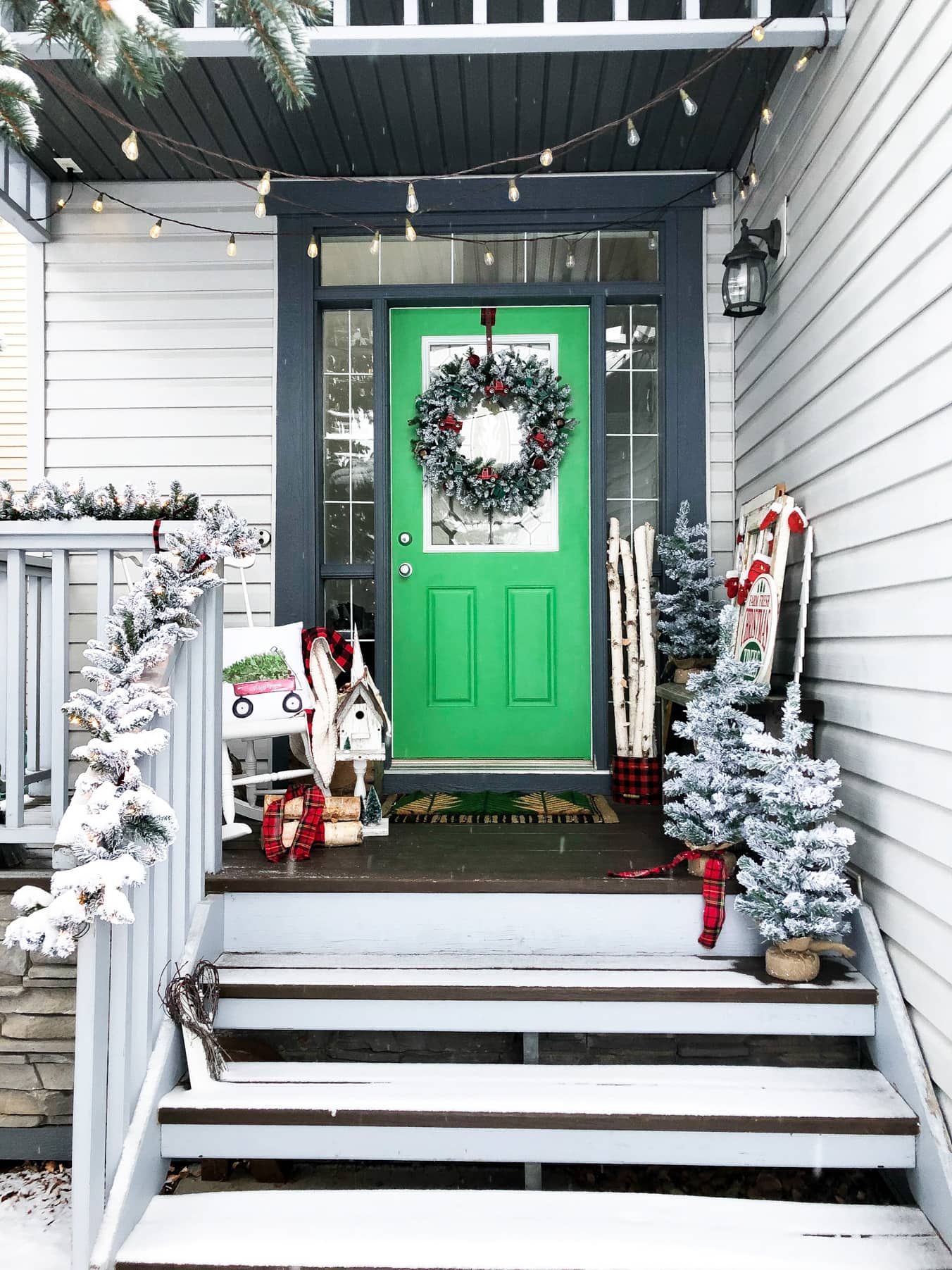 A Tree Lot Inspired Christmas Front Porch - A Pretty Life In The Suburbs