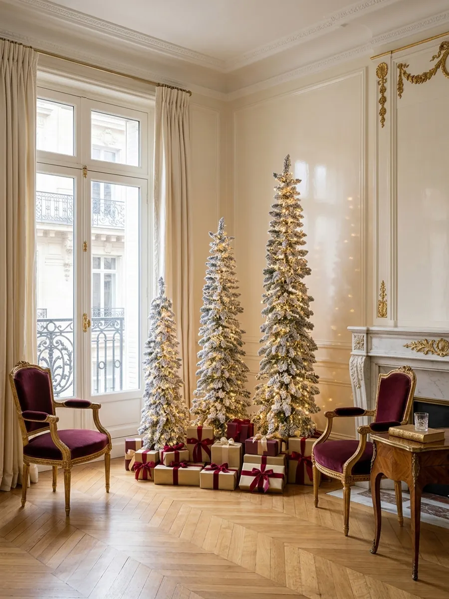 Artificial Christmas Tree with Lights and Snow in the Alpine Style |  Santa's Valley