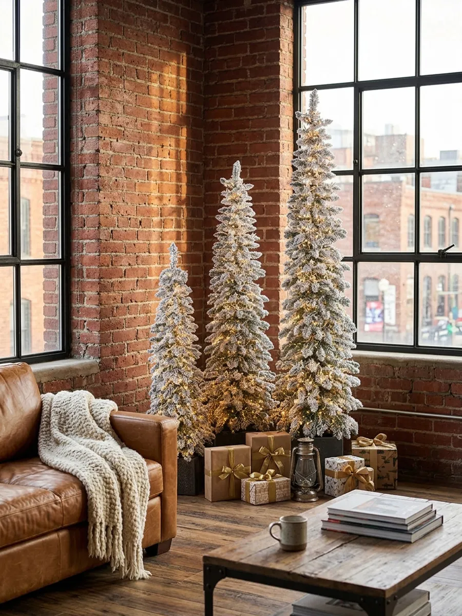 Artificial Christmas Tree with Lights and Snow in the Alpine Style |  Santa's Valley