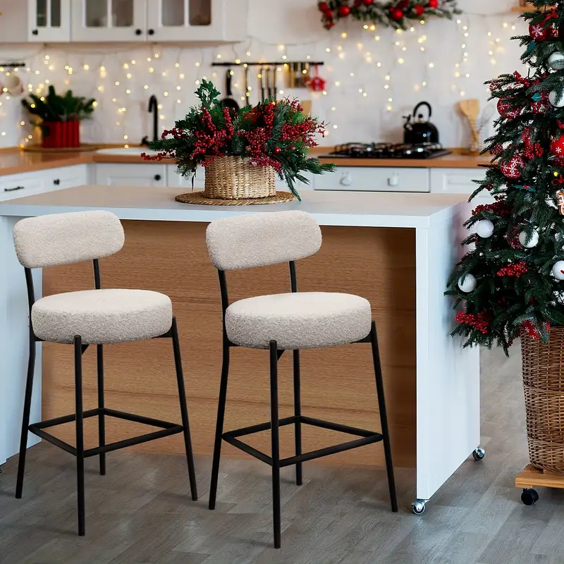bar stools set 2 27 inches counter height bar stools back - Temu