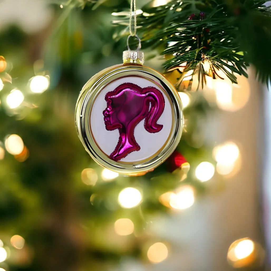 Barbie-Inspired Pink Cameo Ornament