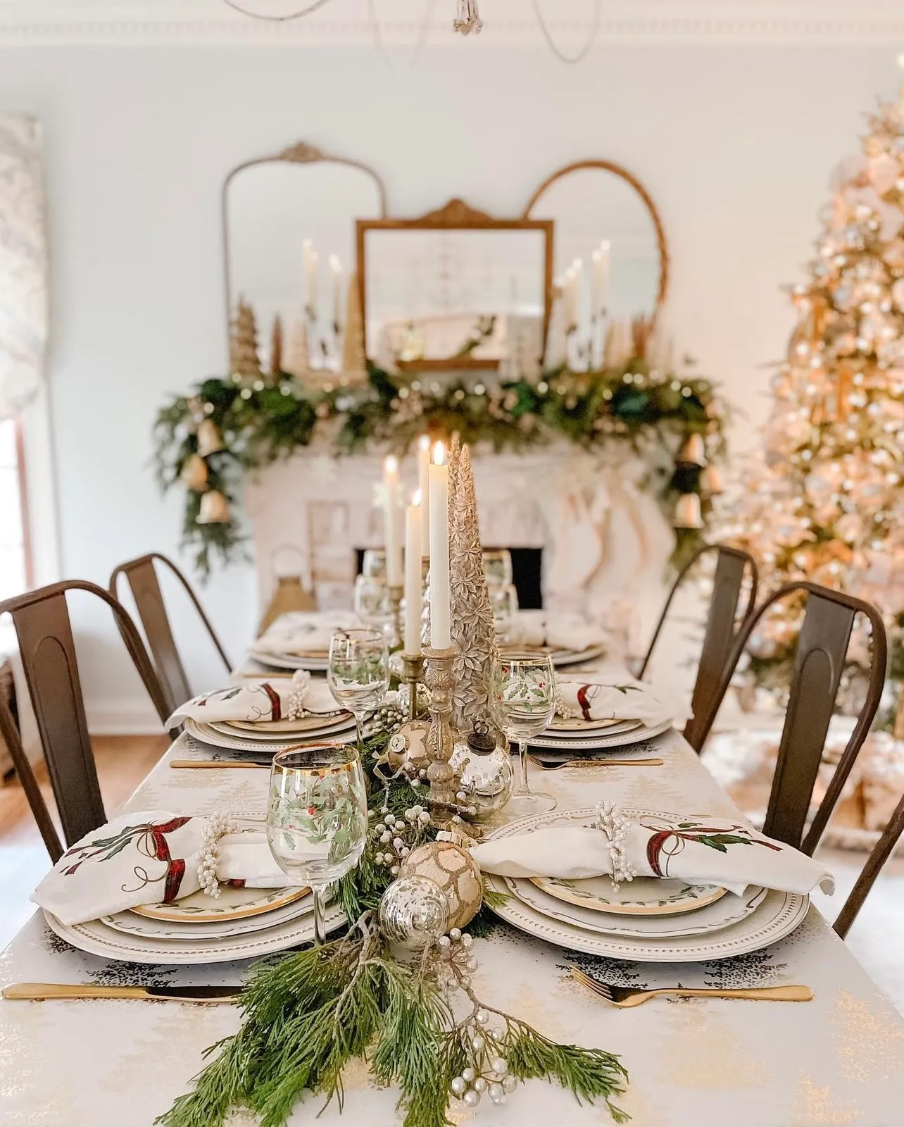 Beautiful Neutral Holiday Themed Tablescapes - The House of Hood Blog