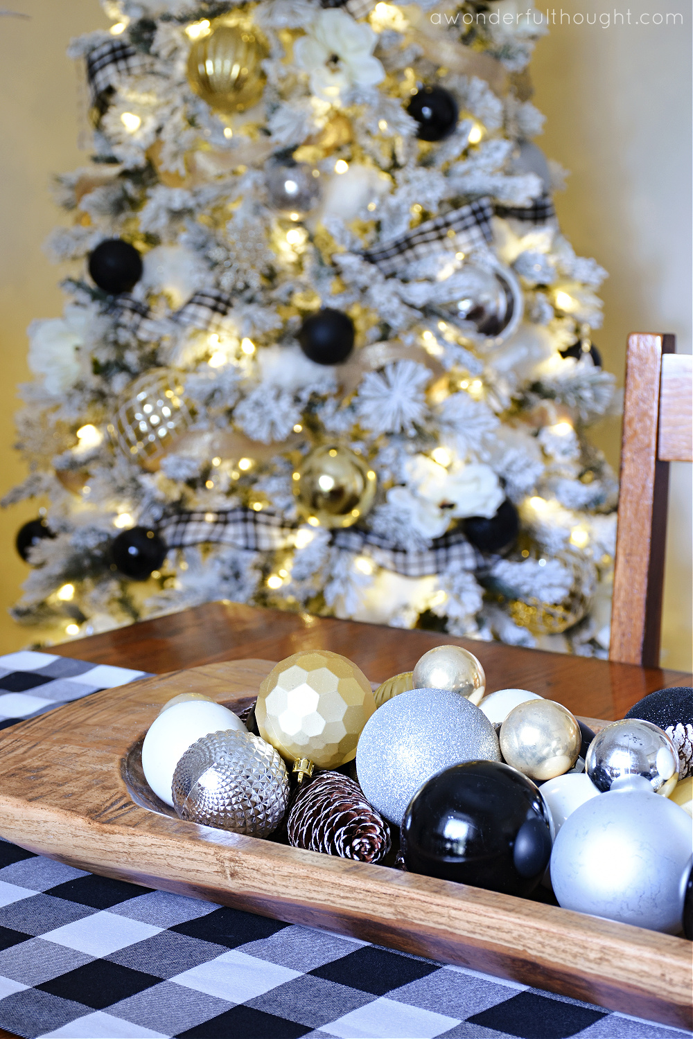 Black and White Christmas Tree - A Wonderful Thought