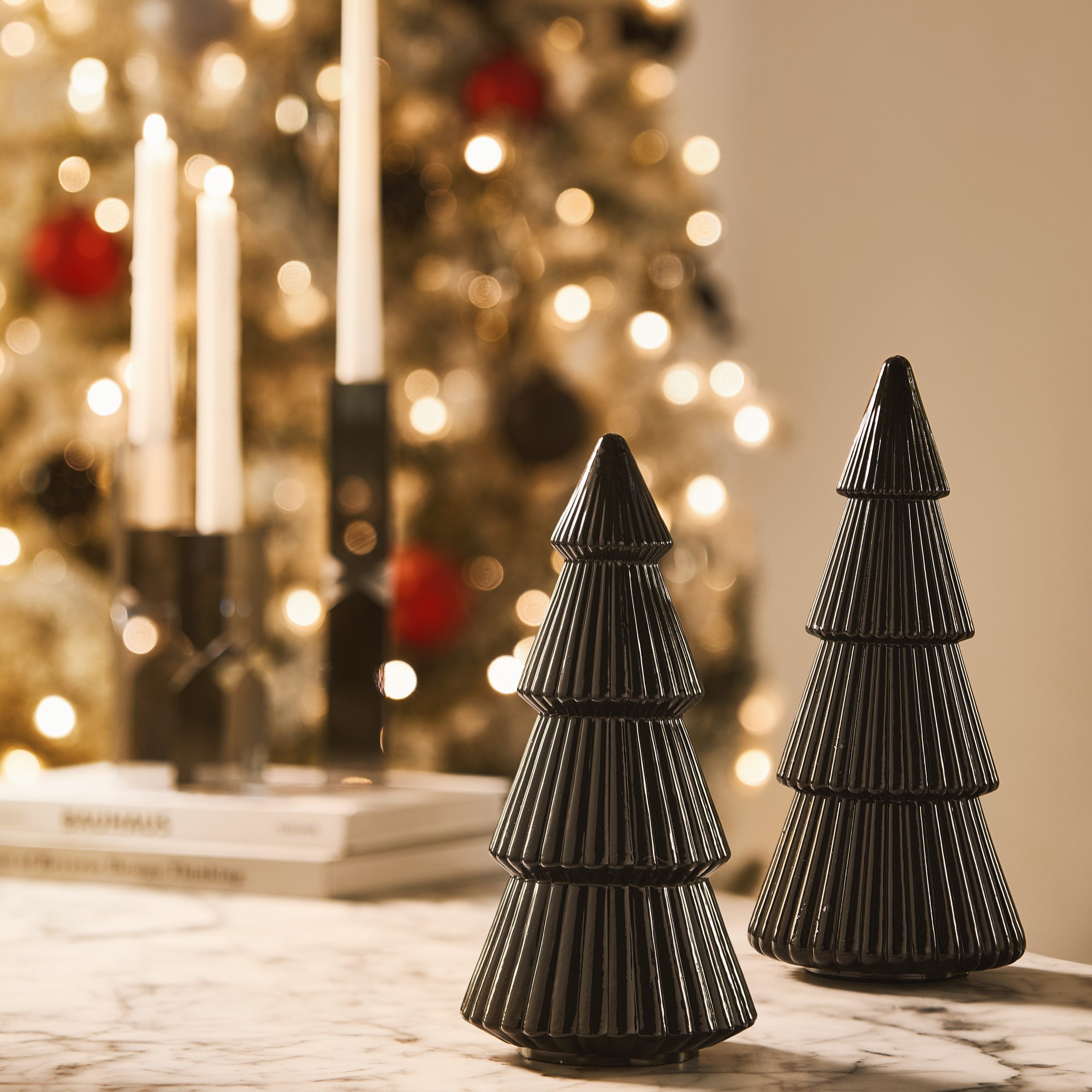 Black Glass Tree Set of 2 - 10' & 11' | Z Gallerie