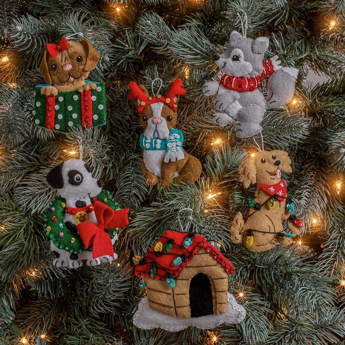 Bucilla Christmas Dogs Felt Applique Ornament | GoSupps.com