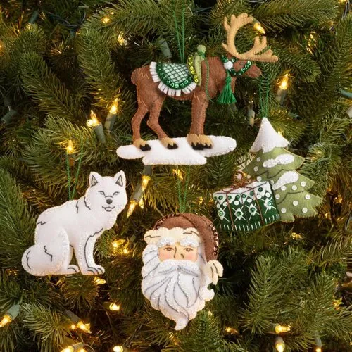 Bucilla Felt Ornaments Applique Kit Set Of 4 - Nordic Noel