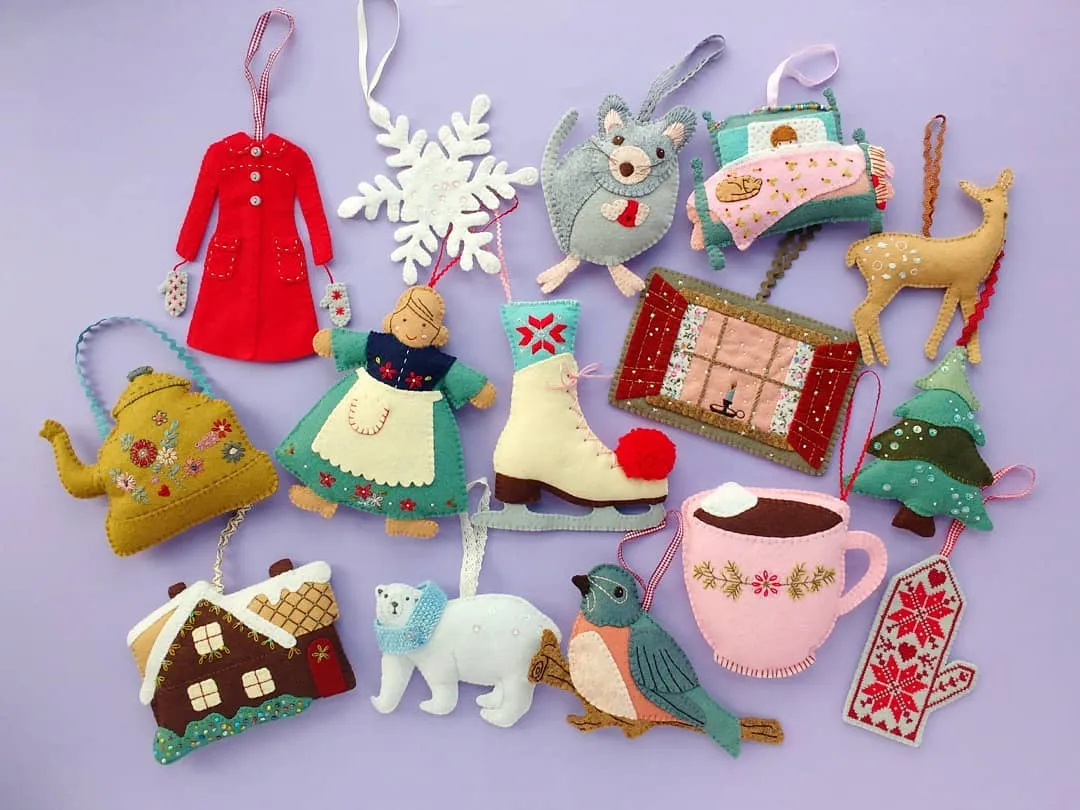 Bugs and Fishes by Lupin: Fifteen Felt Christmas Ornaments Finally Finished!