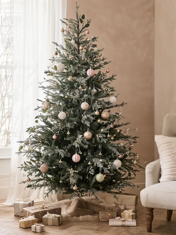 Buy 50 Pack Champagne Blush Pink Shatterproof Christmas Baubles from Next  Armenia