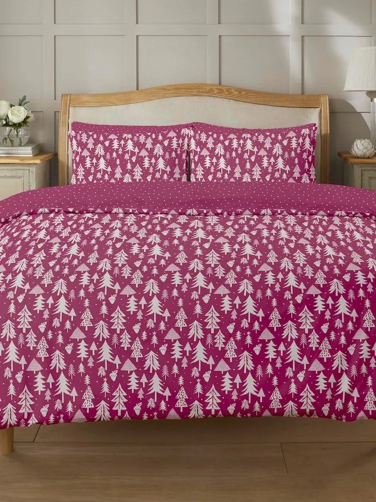 Buy Copenhagen Home Red Winter Wonderland Berry Duvet Set from Next Bahrain